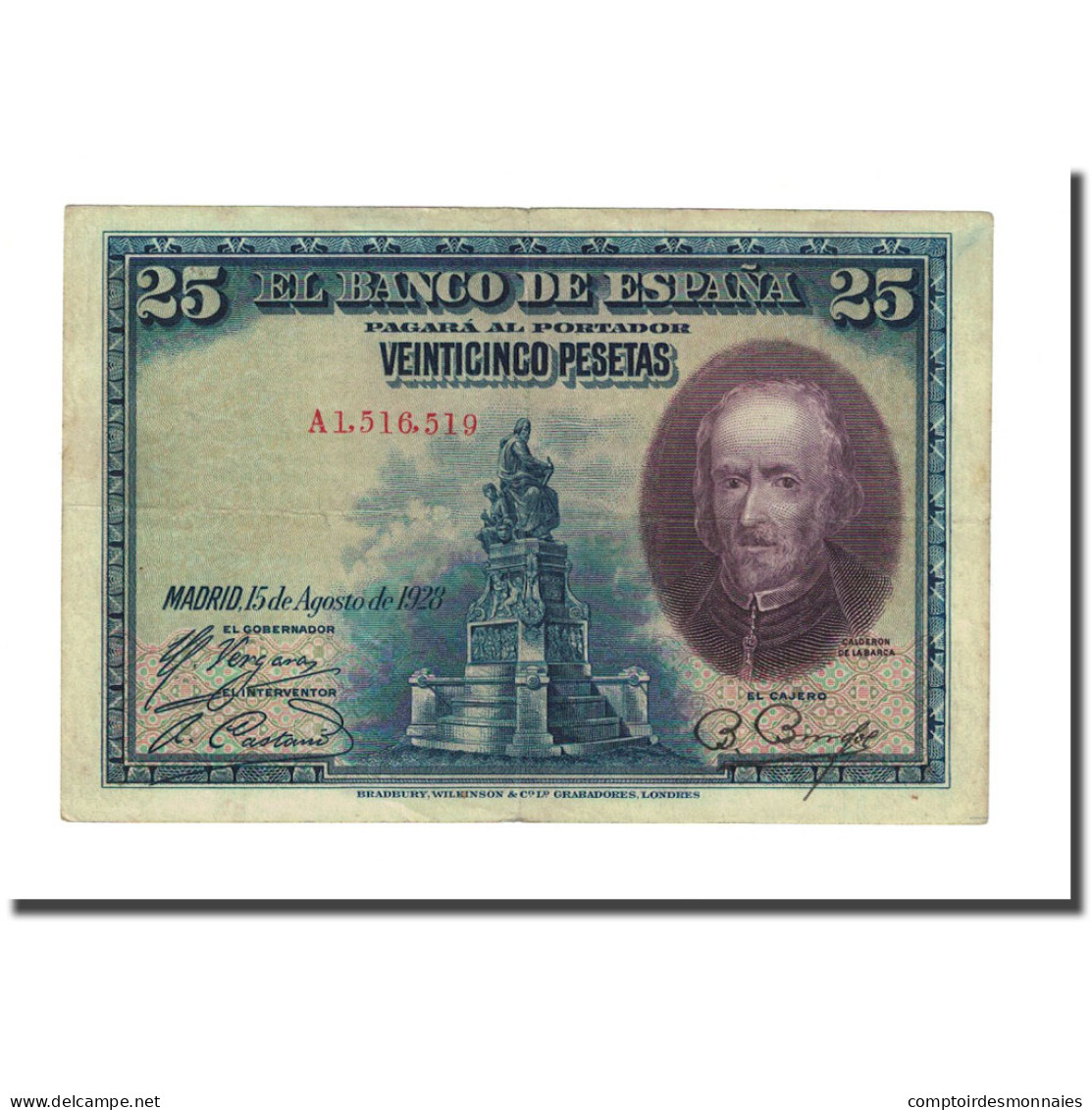 Billet, Espagne, 25 Pesetas, 1928, 1937-10-15, KM:71a, SUP - 1-2-5-25 Peseten