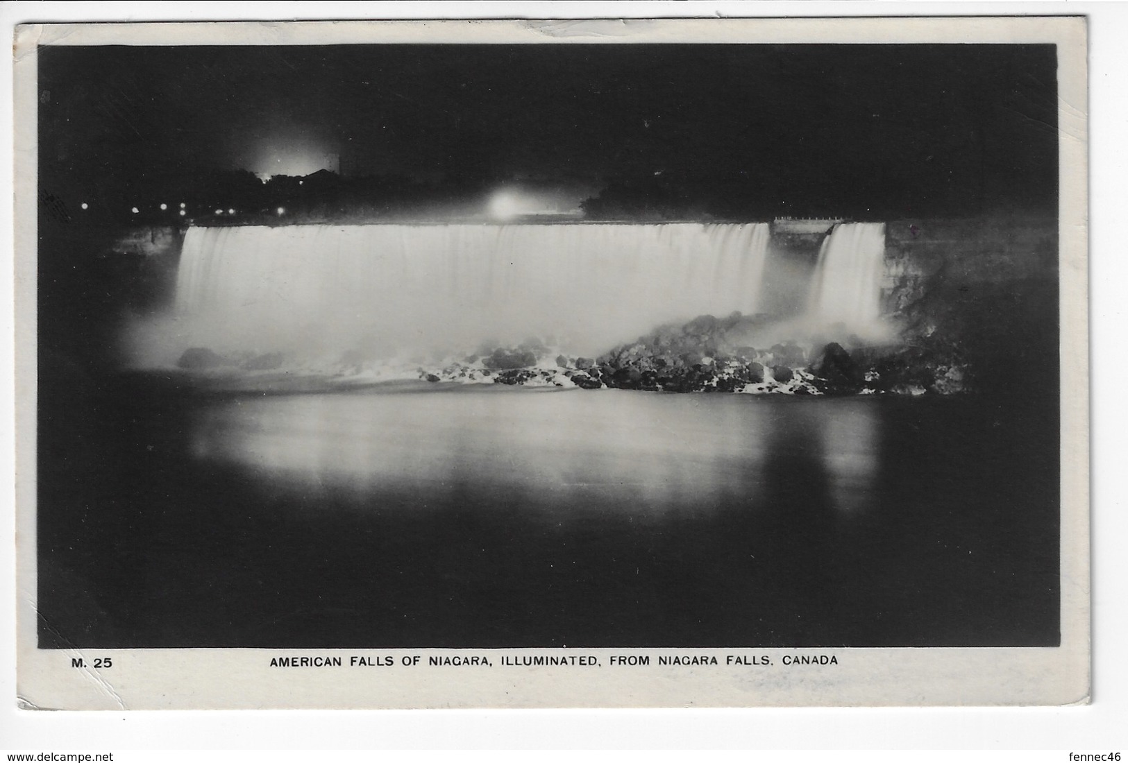 CANADA - AMERICAN FALLS Of NIAGARA ILLUMINATES, From NIAGARA FALLS, CANADA - 1939 (I65) - Autres & Non Classés