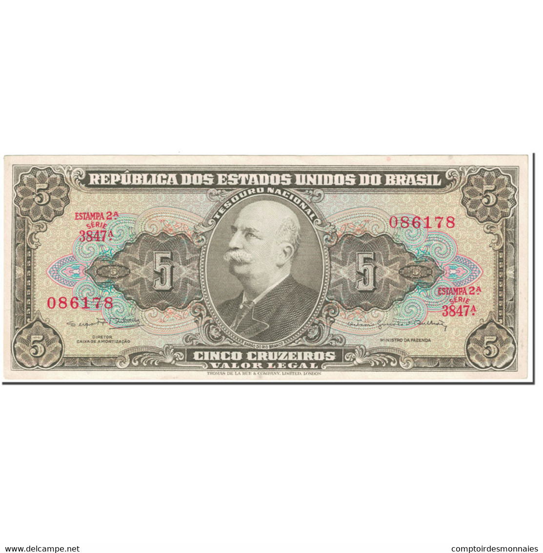 Billet, Brésil, 5 Cruzeiros, 1964, Undated (1964), KM:176d, SUP+ - Brésil