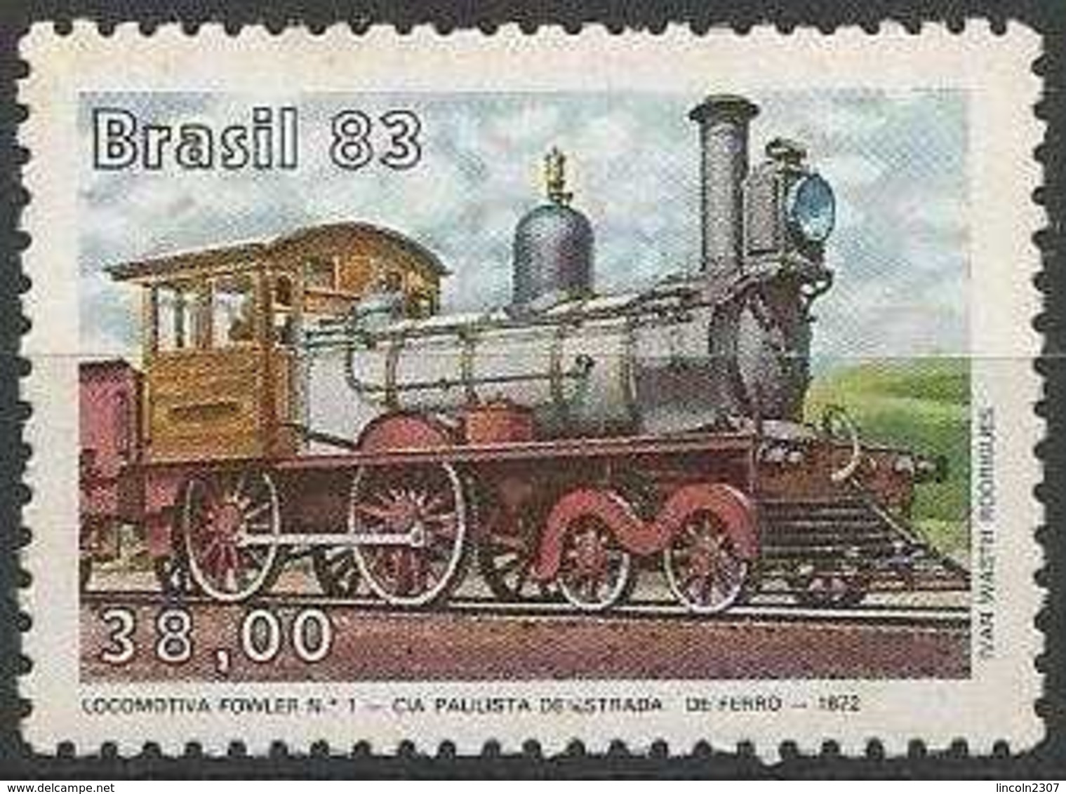 LSJP BRAZIL LOCOMOTIVE FOWLER Nº 1 - CIA PAULISTA DE RAILWAY 1983 - Unused Stamps