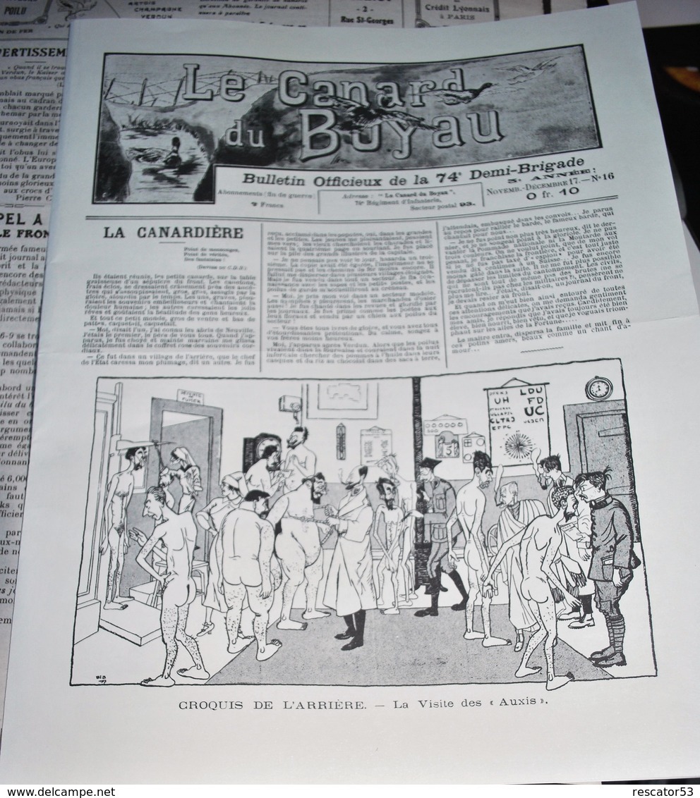 Rare Journal De Tranchées Le Canard Du Boyau Novembre Décembre 1917 - 1914-18