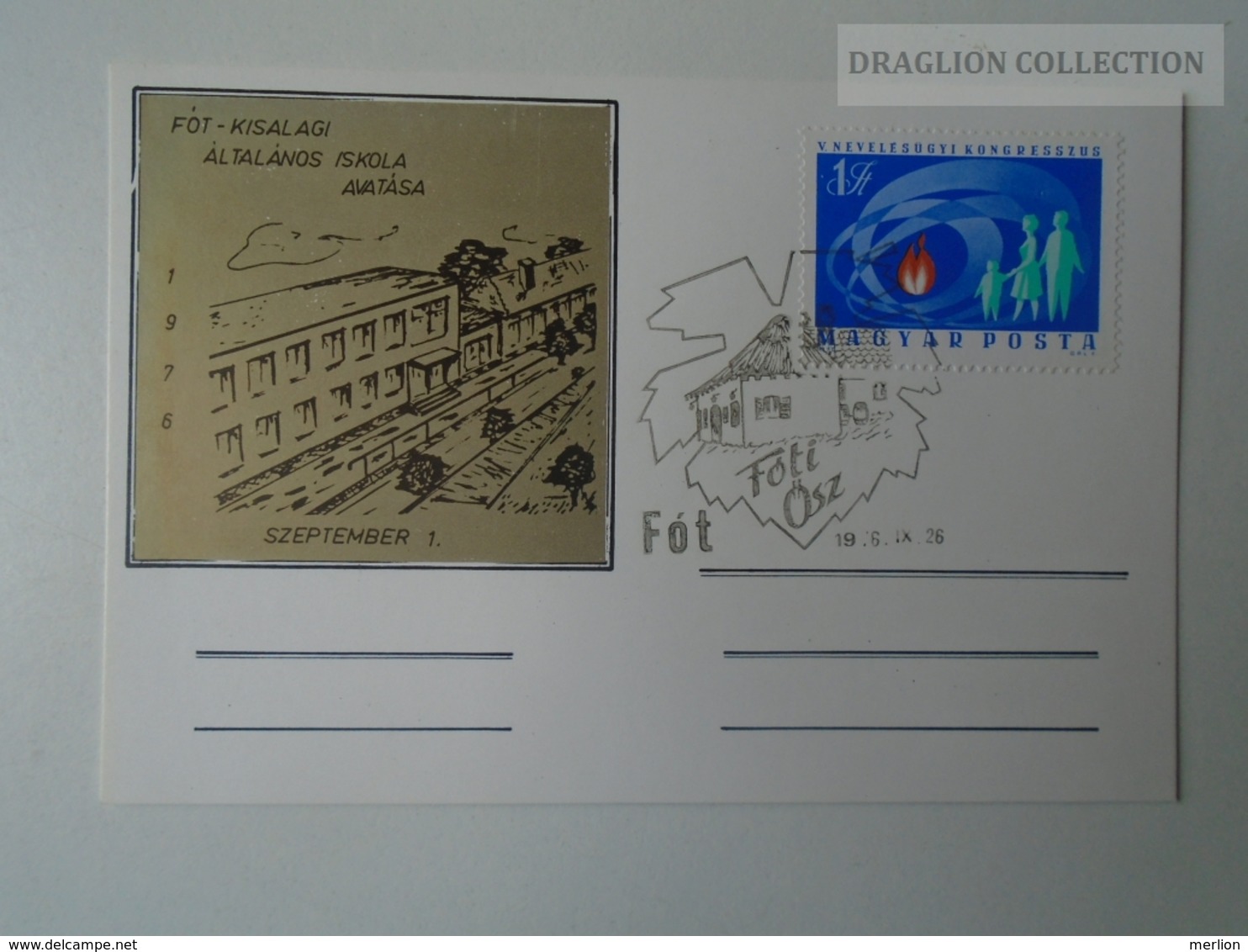 D161781  Commemorative - Hungary - FÓT- Kisalag Általános Iskola 1976 - Commemorative Sheets