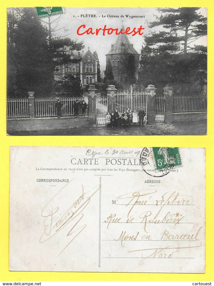 CPA NORD 59 FLETRE Le Château De WYGNACOURT N°1 - 1909 - Sonstige & Ohne Zuordnung