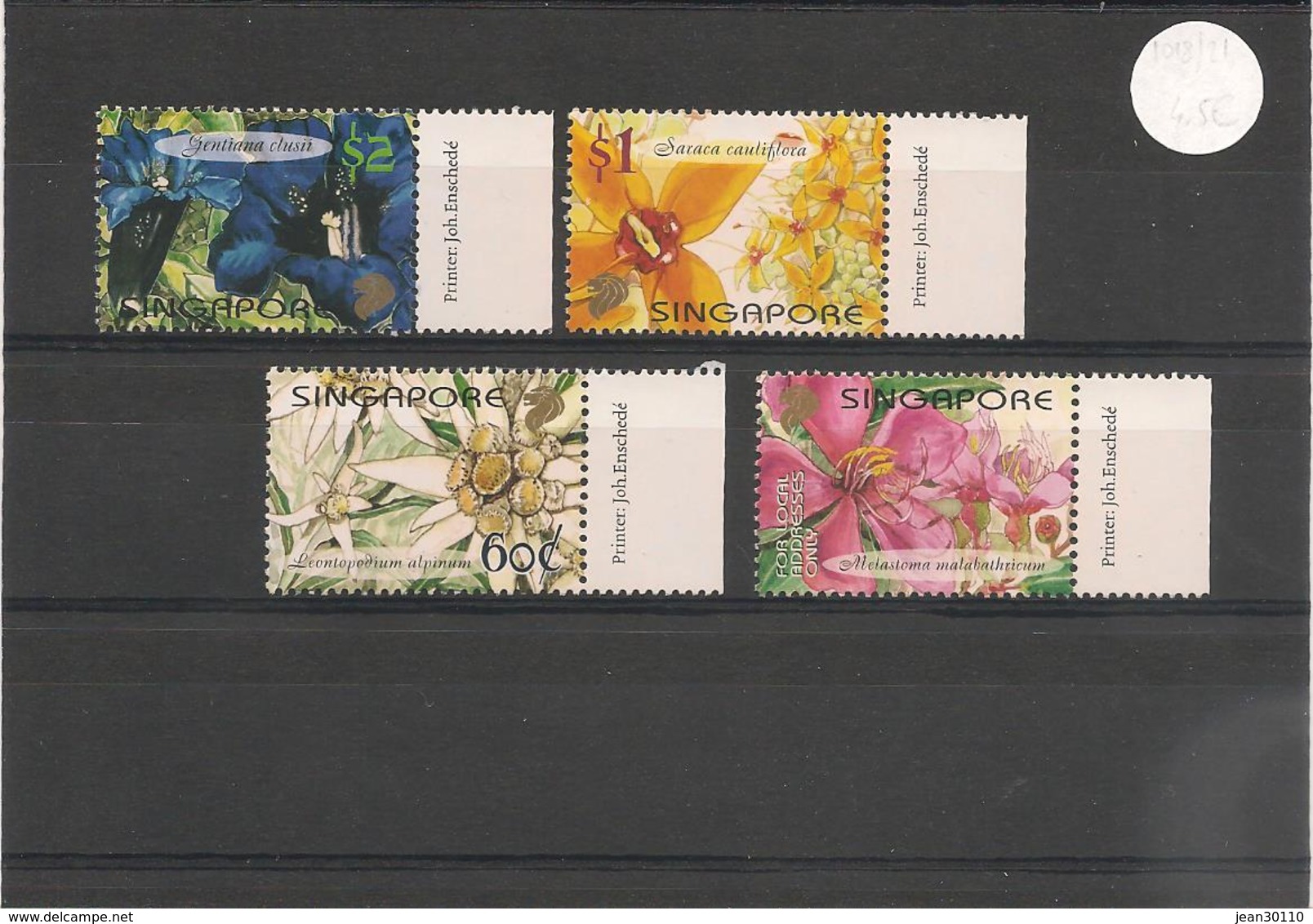 SINGAPOUR   FLORE Année 2001   N° Y/T : 1018/21** - Singapour (1959-...)