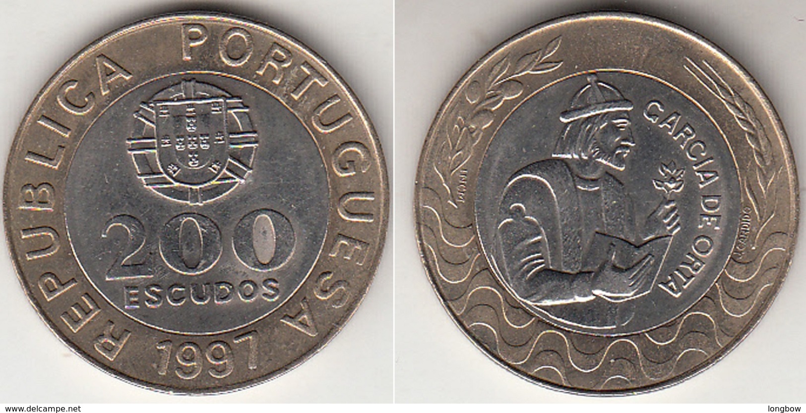 Portogallo 200 Escudos 1997 Garcia De Orta KM#655 - Used - Portugal