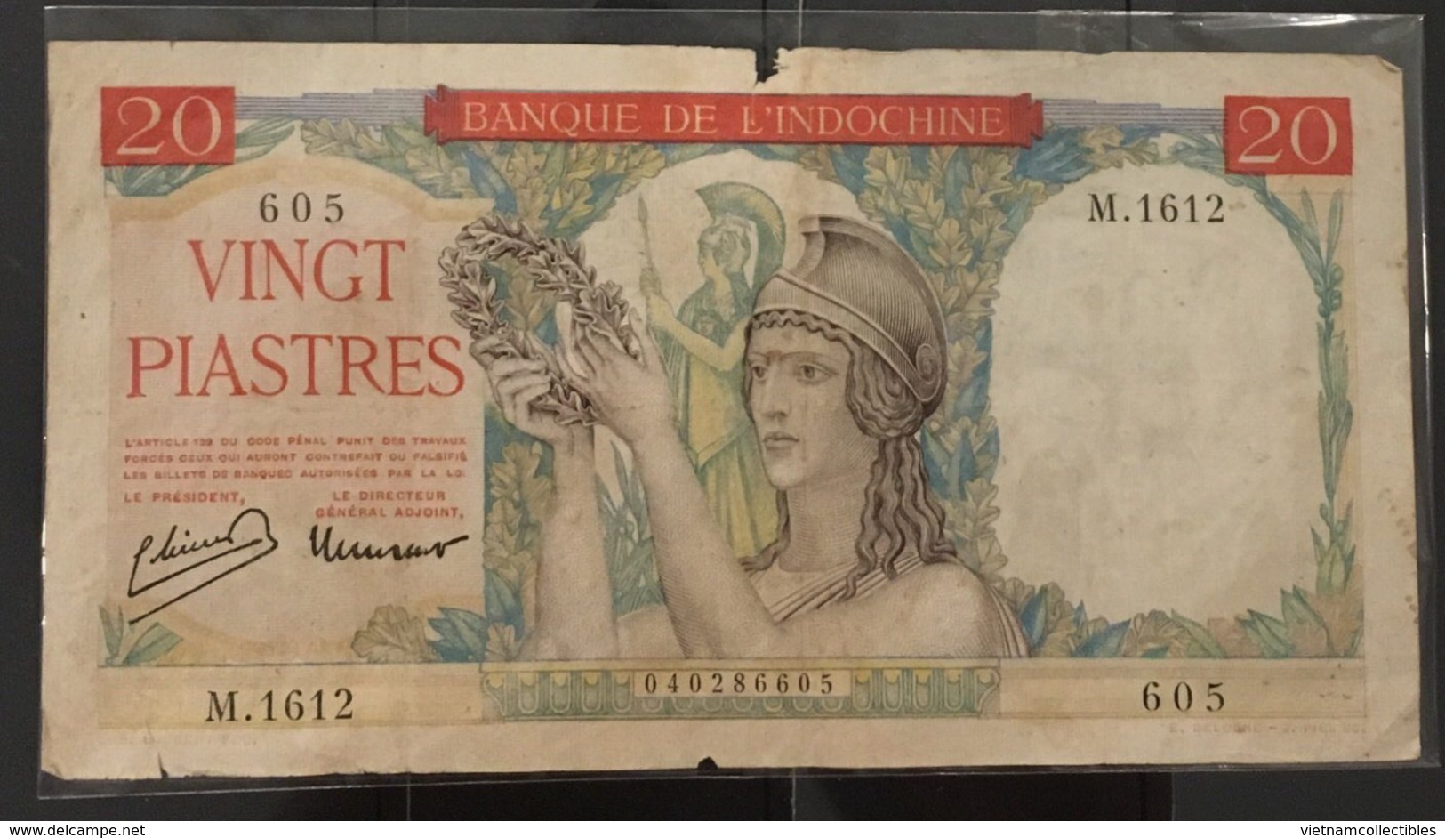 Indochine Indochina Vietnam Viet Nam Laos Cambodia VF 20 Piastres Banknote 1949 - P#81 / 02 Photo - Vietnam