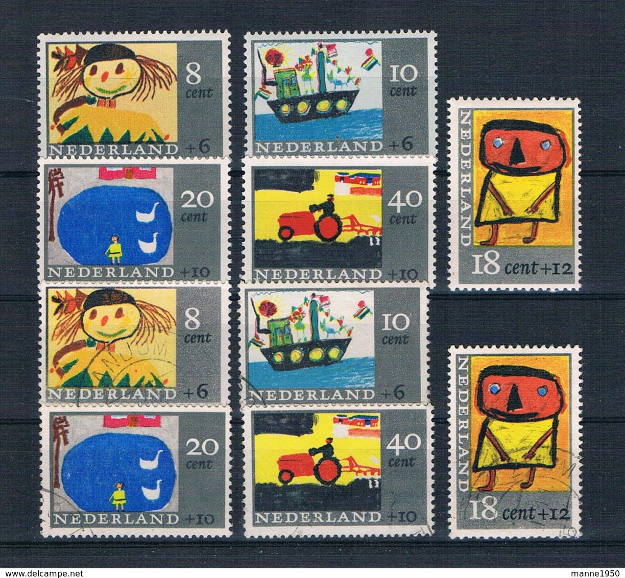 Niederlande 1965 Kinder Mi.Nr. 850/54 Kpl. Satz ** + Gest. - Ungebraucht