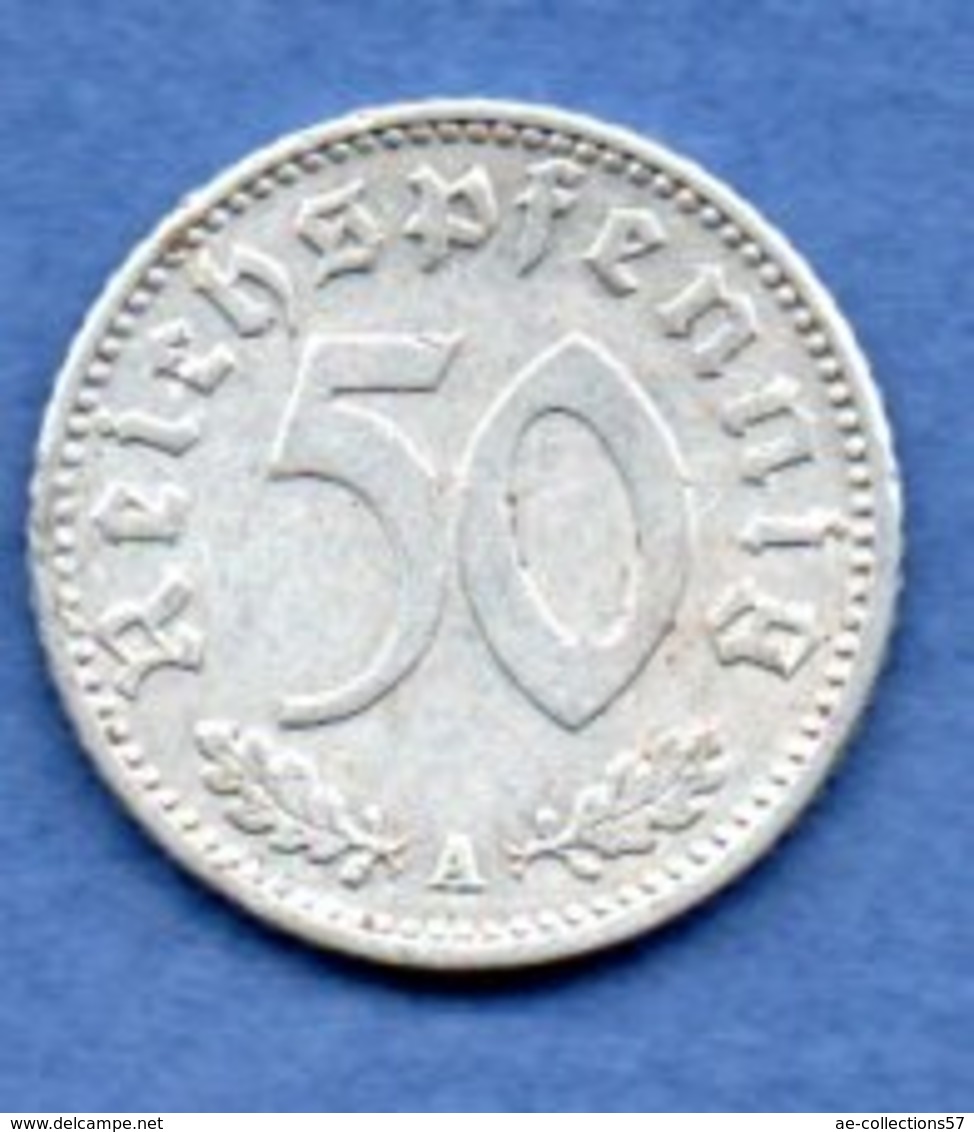 Allemagne -  50 Reichspfennig  1943 A  -  Km # 96 -    état  TTB - 50 Reichspfennig