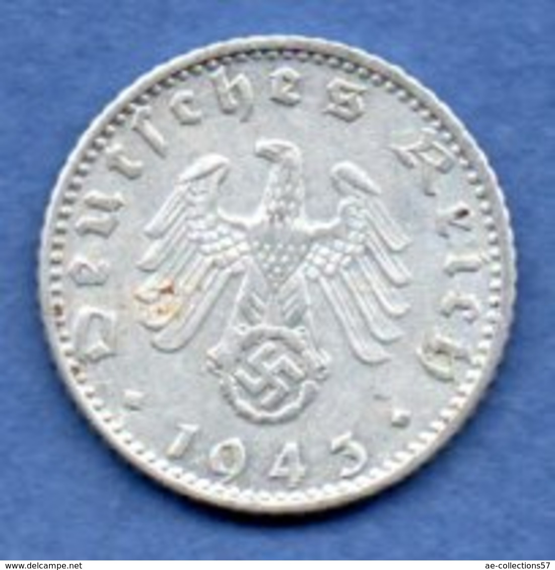 Allemagne -  50 Reichspfennig  1943 A  -  Km # 96 -    état  TTB - 50 Reichspfennig