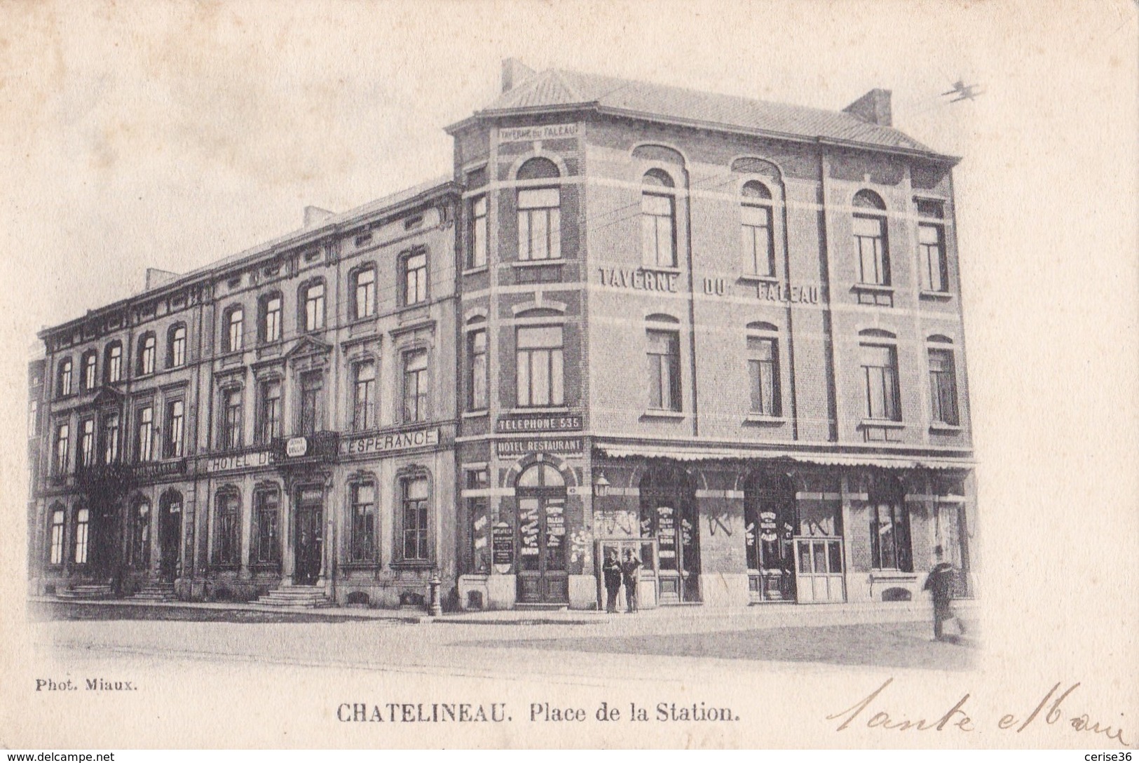 Chatelineau Place De La Station Circulée En 1909 - Châtelet