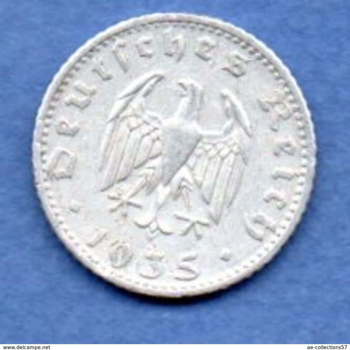 Allemagne -  50 Reichspfennig  1935 D  -  Km #  87-    état  TB+  -- - 50 Reichspfennig