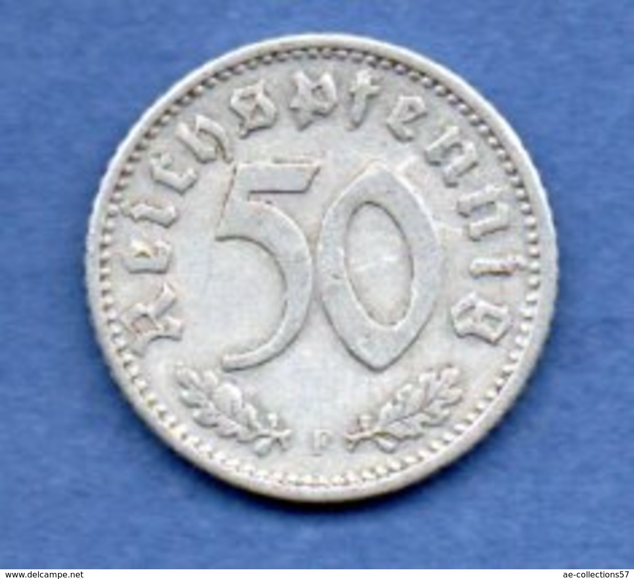 Allemagne -  50 Reichspfennig  1935 F  -  Km #  87-    état  TB+  -- - 50 Reichspfennig