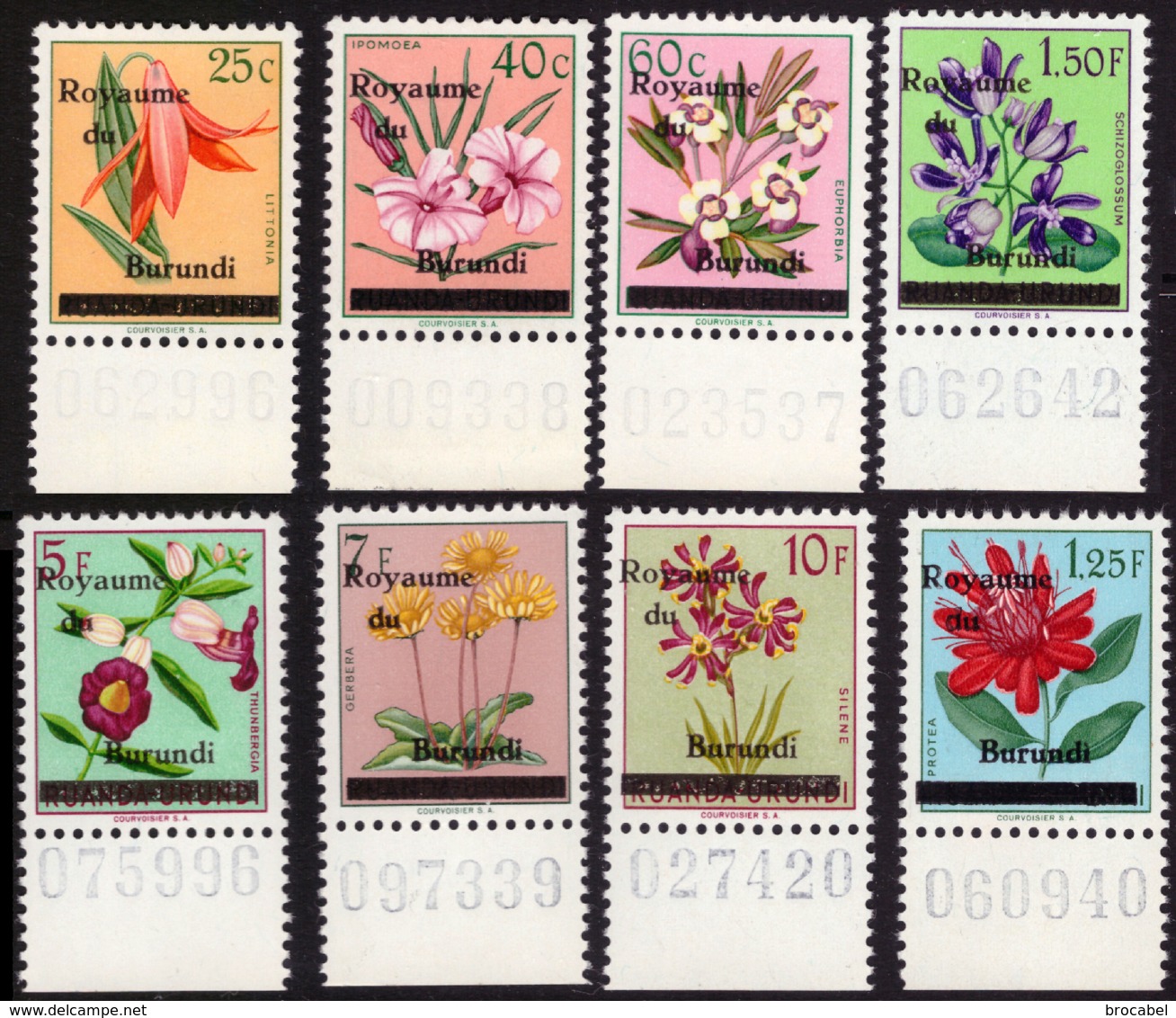 Burundi 0001/7+3A-v** Fleurs Numéroté MNH - Nuovi