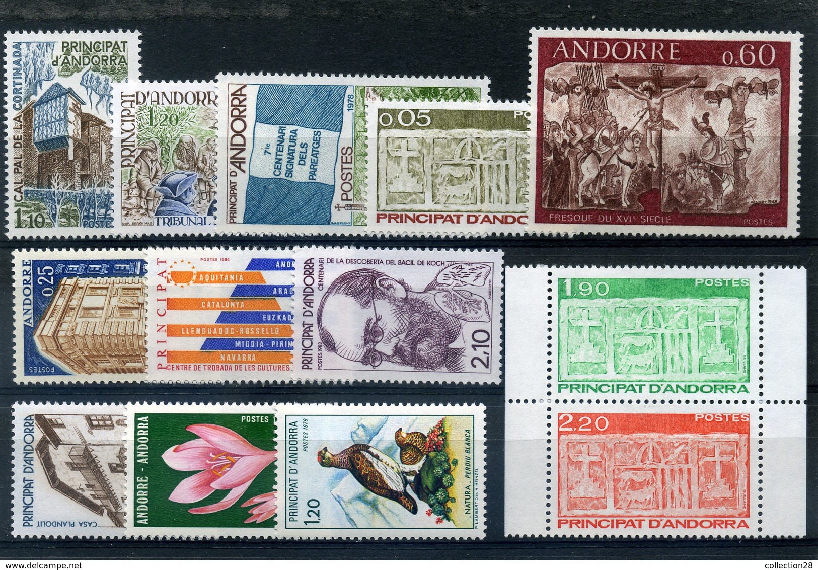 Lot De 109 Timbres Neufs Avec Trace De Charnière Différents D'ANDORRE - Collections