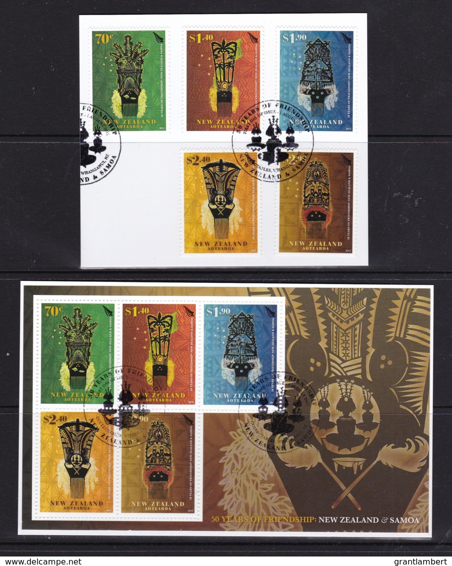 New Zealand 2012 Samoa Friendship Set Of 5 + Minisheet Used - Gebruikt