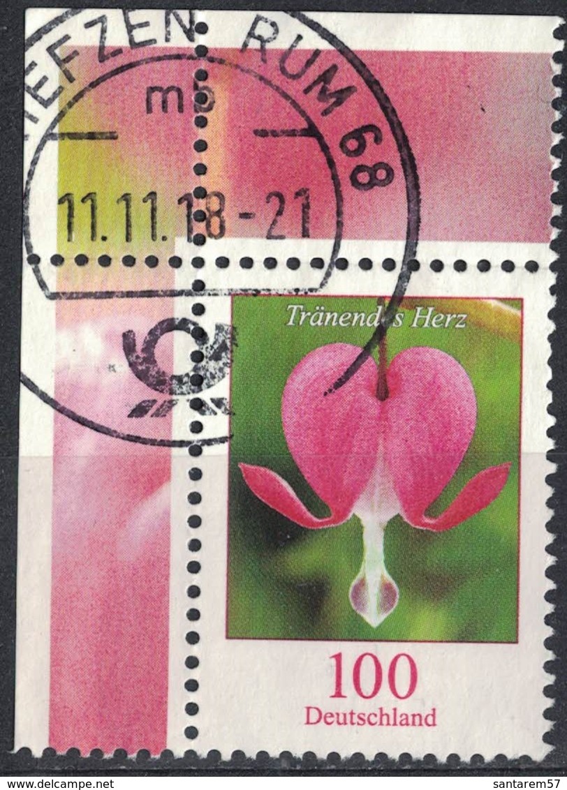 Allemagne 2009 Oblitéré Rond Used Fleurs Flowers Tränendes Herz Coin De Feuille SU - Oblitérés