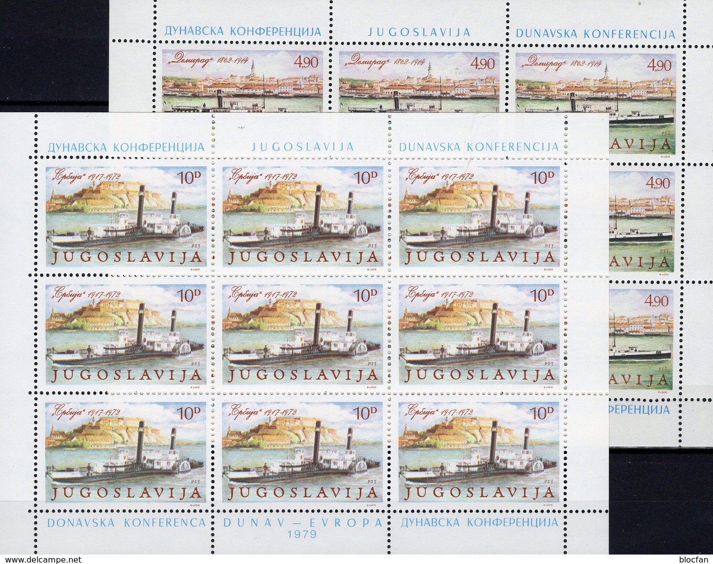 Schiffe 1979 Jugoslawien 1816/7 Kleinbogen ** 12€ Donau-Dampfer Kooperation Ss CEPT Bloc Ships Sheetlets YUGOSLAVIA - Maritime