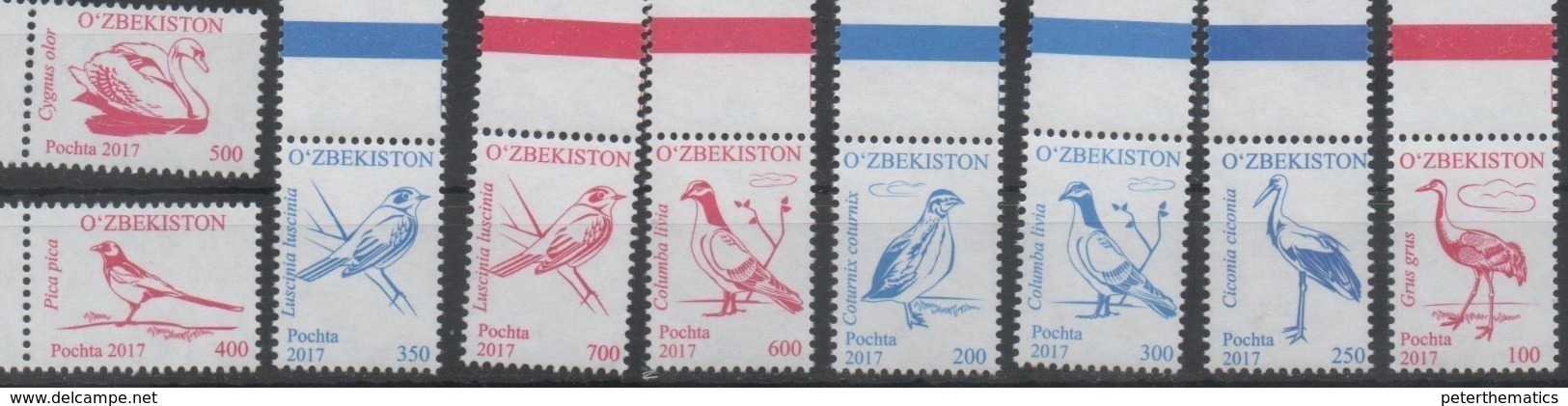 UZBEKISTAN, 2017, MNH, BIRDS,9v - Other & Unclassified