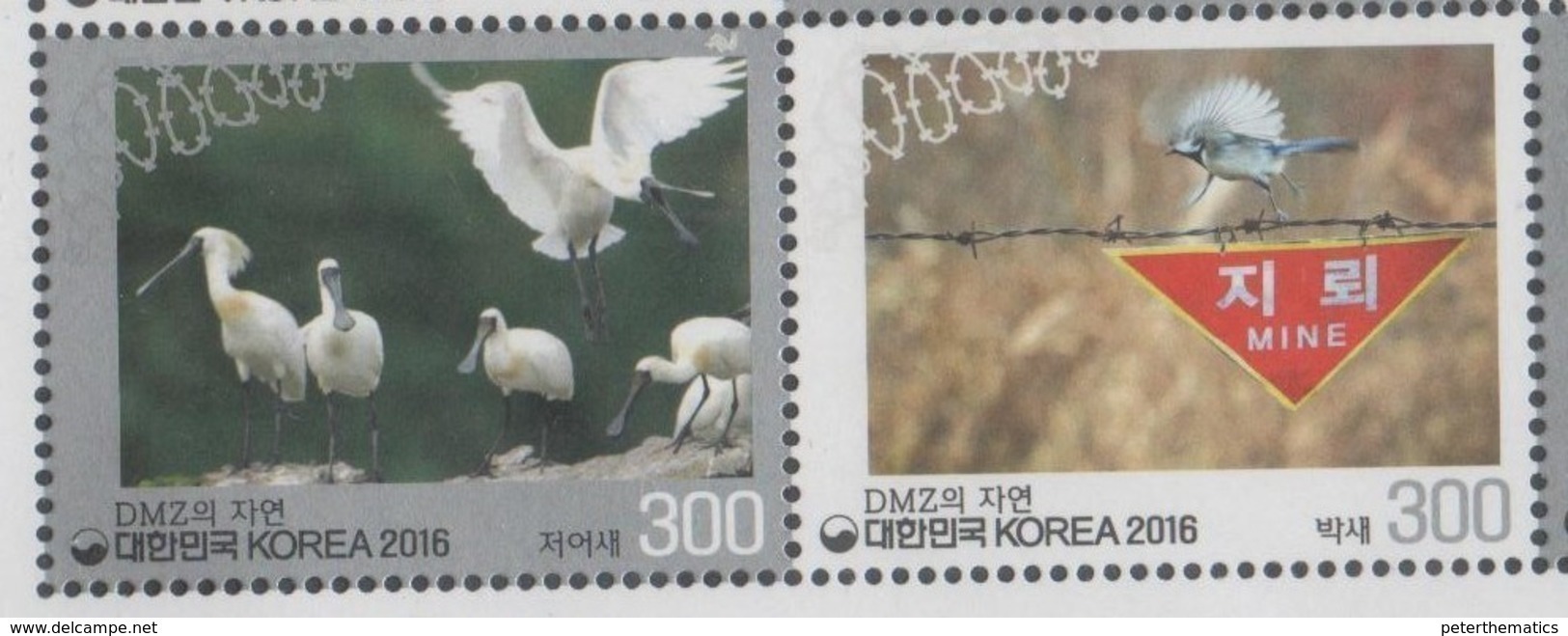 SOUTH KOREA, 2016, MNH, FAUNA  IN THE  DMZ, BIRDS, 2v - Other & Unclassified