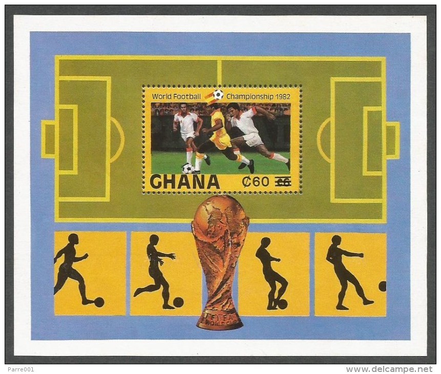 Ghana 1982 World Cup Football Soccer Spain New Values Overprint Michel Block 104 Mint - Ghana (1957-...)