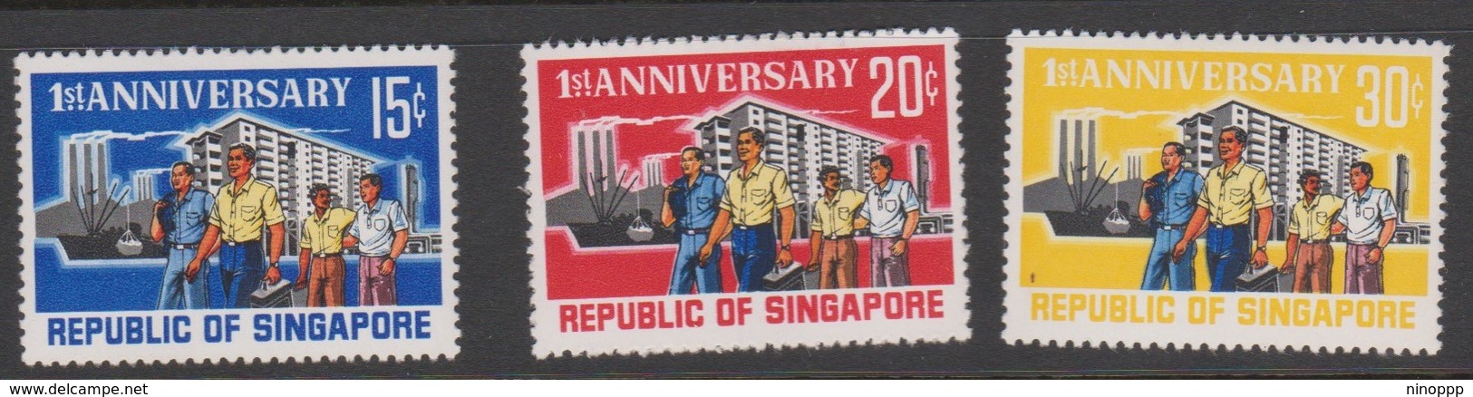 Singapore 93-95 1966 1st Anniversary Of Independence, Mint Hinged - Singapore (1959-...)