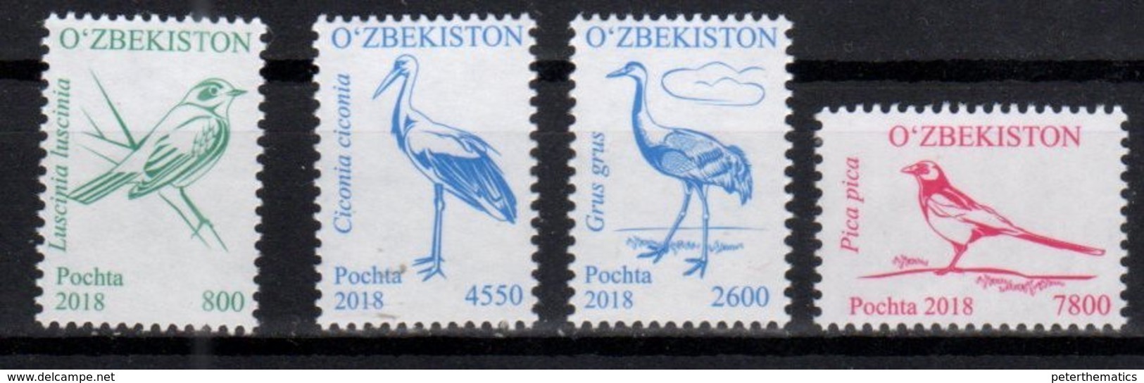 UZBEKISTAN, 2018, MNH, BIRDS,4v - Andere & Zonder Classificatie