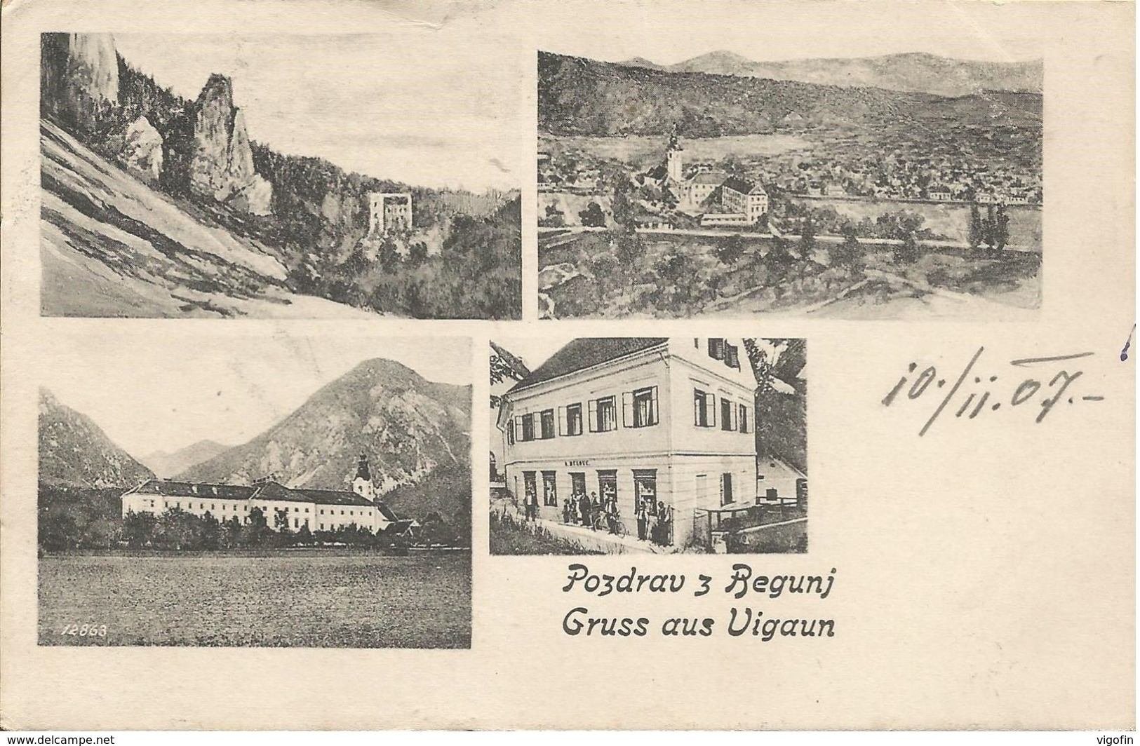 BEGUNJ VUGAUN SLOVENIJA, PC, Cirkulated 1907 - Slovenia