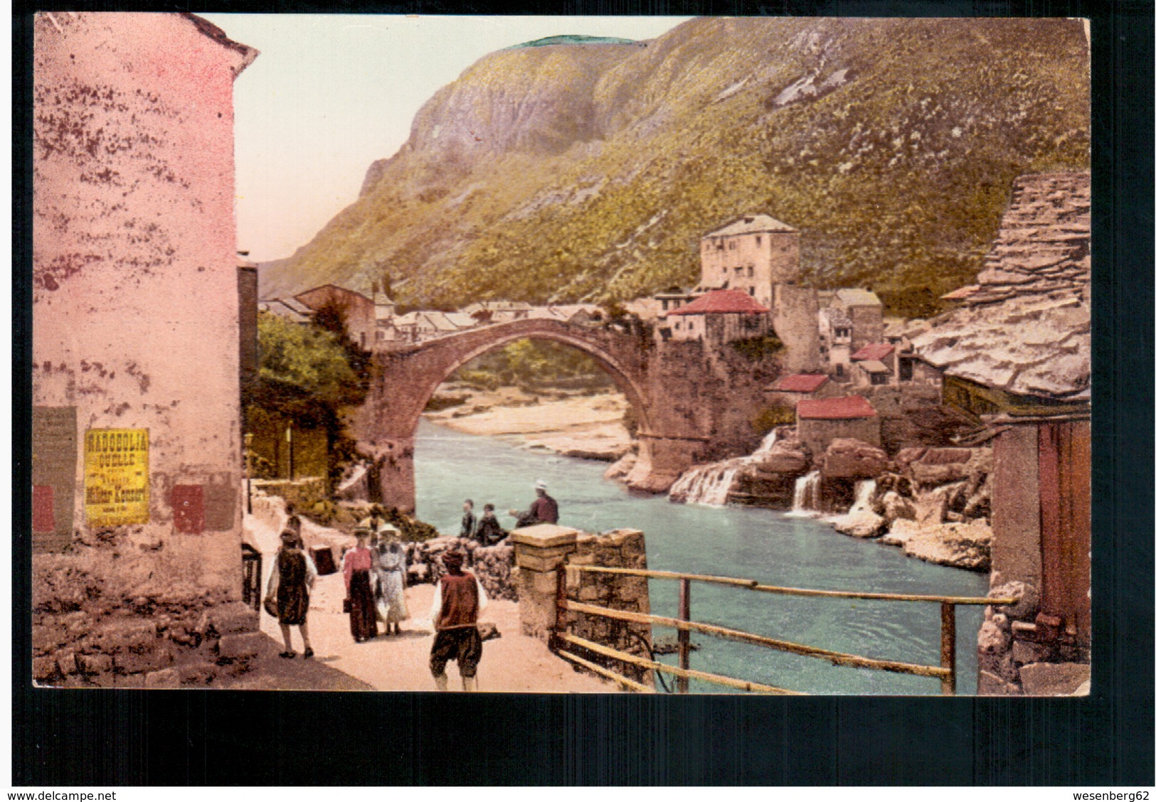 BOSNIA Mostar Römerbrücke Ca 1920 OLD POSTCARD 2 Scans - Bosnia And Herzegovina