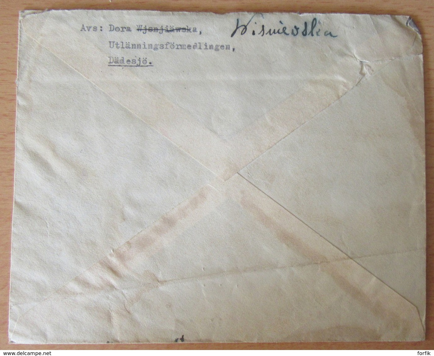 Suède / Sverige - Enveloppe Vers Etats-Unis (New-York) - Bande De 5 Timbres  YT N°320 - Cachet 1946 - 1930- ... Francobolli In Bobina II