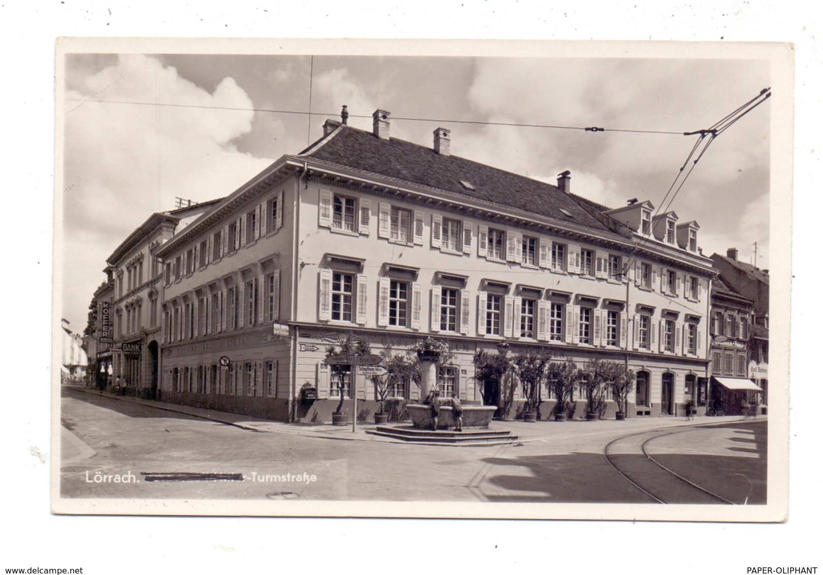 7850 LÖRRACH, Ecke Adolf Hitler - Turmstrasse, Gasthaus Zum Hirschen - Loerrach