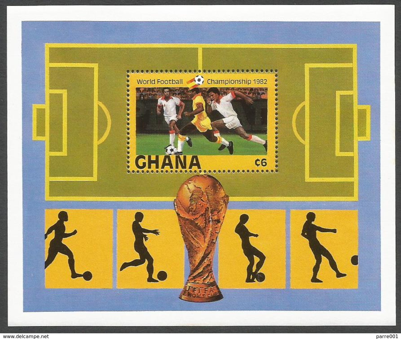 Ghana 1982 World Cup Football Soccer Spain Michel Block 97 Mint - Ghana (1957-...)