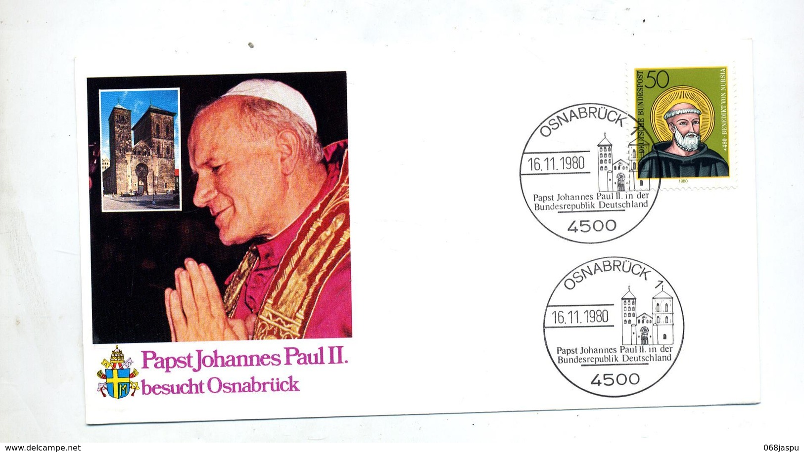 Lettre Cachet Osnabrück Visite Du Pape Jean Paul II - Machines à Affranchir (EMA)