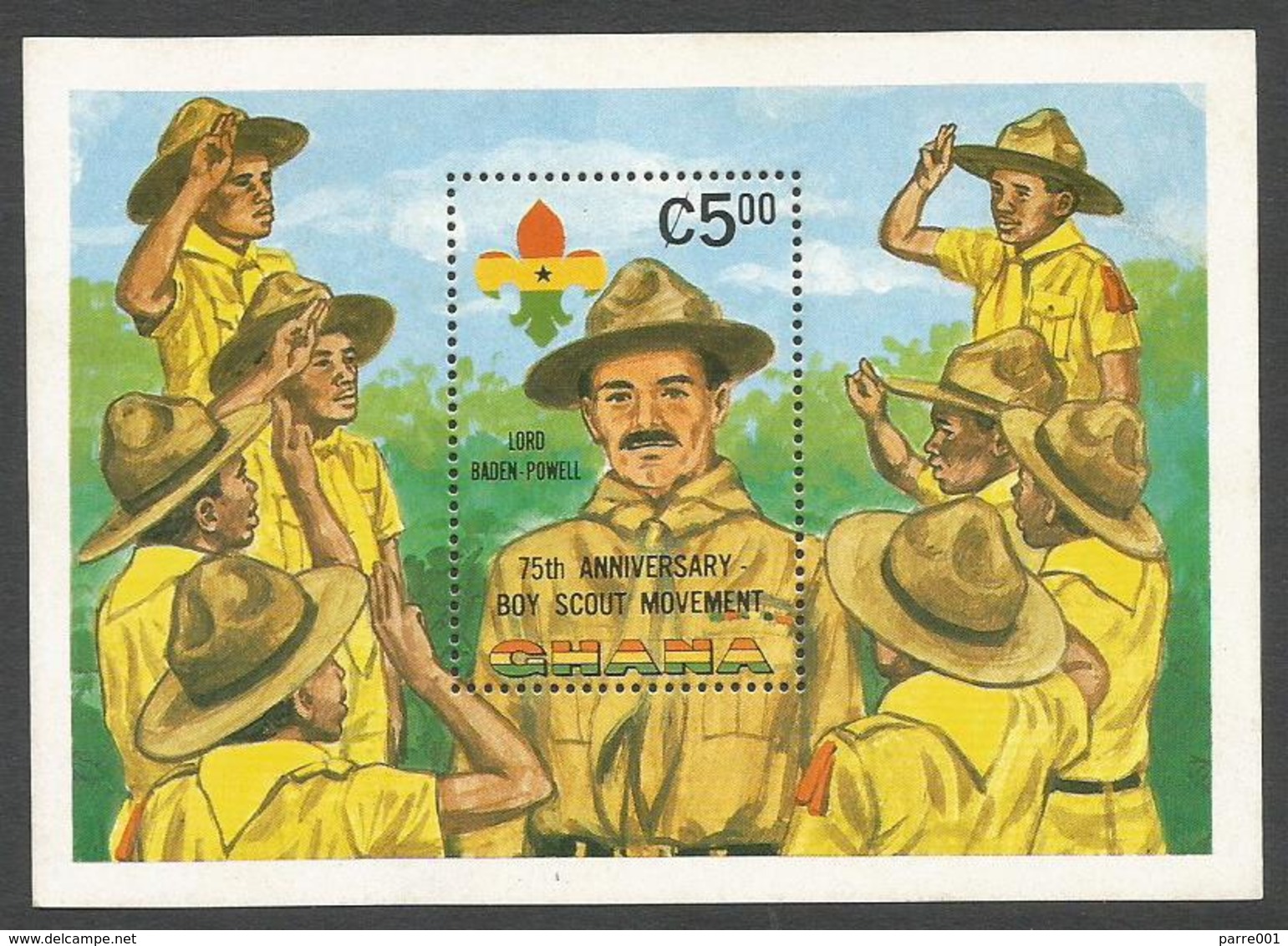 Ghana 1982 Scouting Baden Powell Michel Block 96 Mint - Ghana (1957-...)