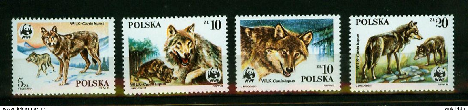 Polen  1985,4v,set,WWF,wolf,lobo,lupo,MNH/Postfris(A3563) - Honden