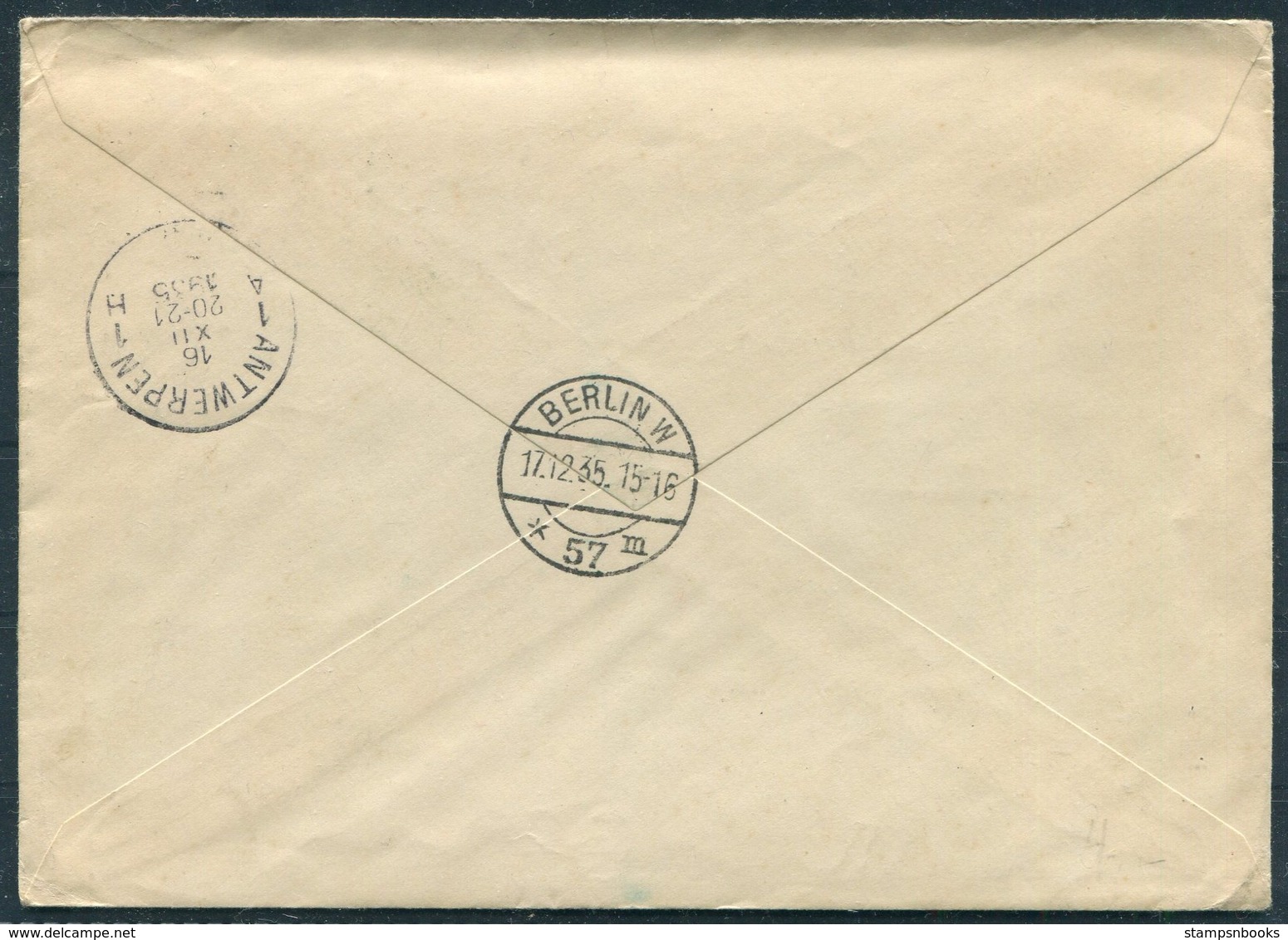 1935 Registered Schiffspost Afrikadienst, Hamburg Ostafrika Linie UBENA Ship Cover. Antwerpen Belgium, Berlin. - Briefe U. Dokumente