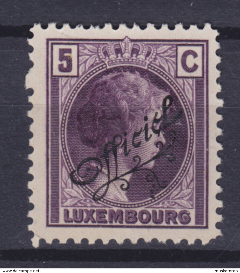 Luxembourg 1926 Mi. 138   5c. Grozzherzoginn Charlotte Mit Schrägem Aufdruck 'Officiel', MNG - Servizio
