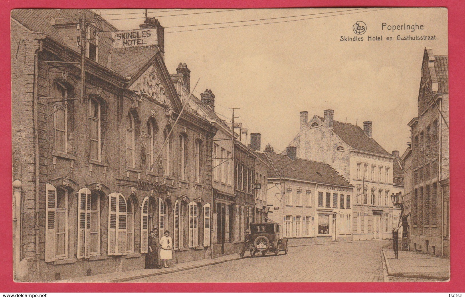 Poperinge - Skindies Hotel En Gasthuistraat ... Oldtimer ( Verso Zien ) - Poperinge