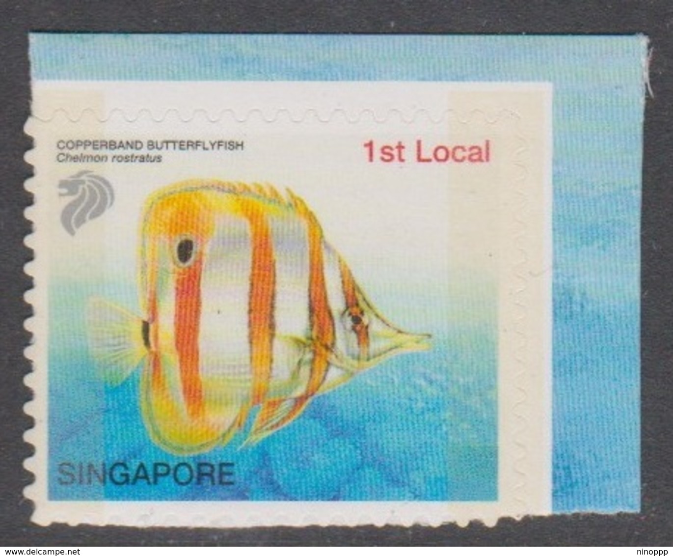 Singapore 1047a 2004 Tropical Fish 31c8-banded Butterflyfish,Self Adhesive,1st Local, Mint Never Hinged - Singapore (1959-...)