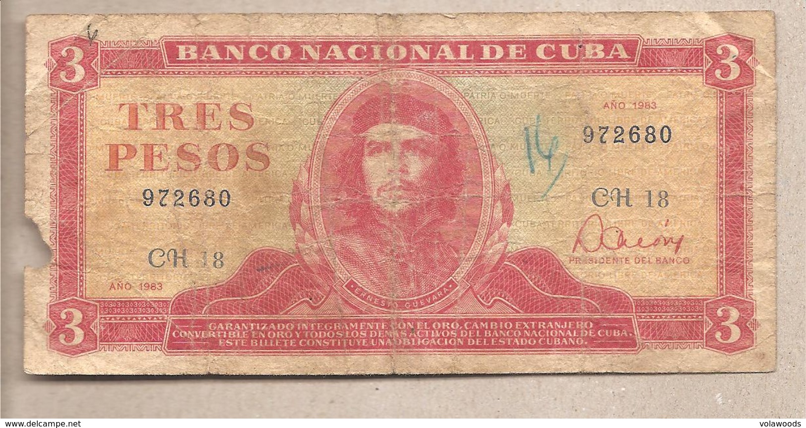 Cuba - Banconota Circolata Da 3 Pesos P-107a.1 - 1983 - Cuba