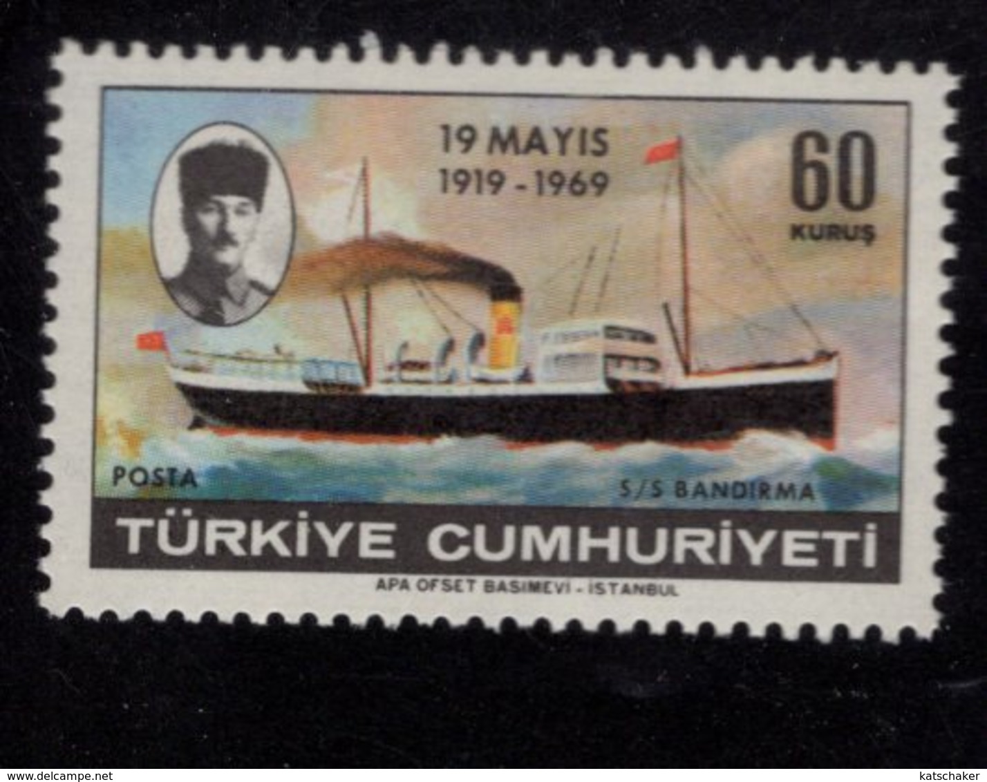 669071119 TURKEY 1969 POSTFRIS MINT NEVER HINGED POSTFRISCH EINWANDFREI SCOTT 1801 1802 KEMAL ATATURK - Neufs