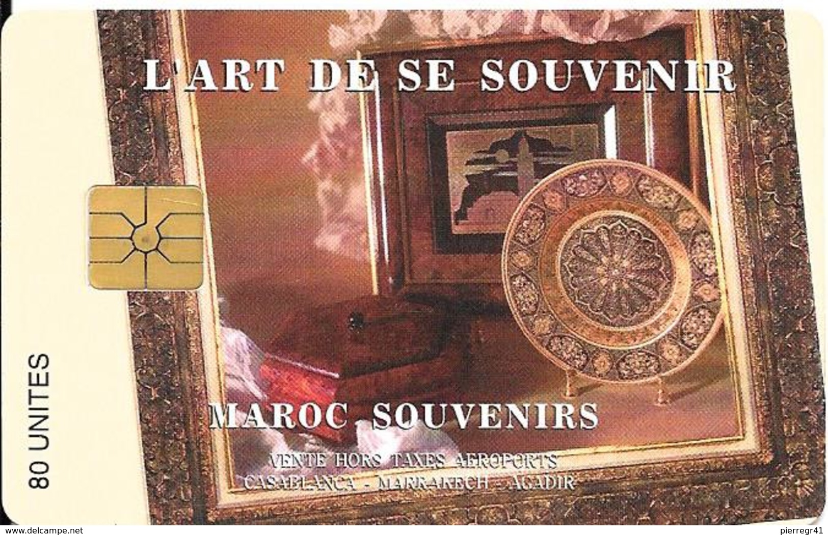 CARTE+PUCE-MAROC-AVE PHONE-80U-GEMA-ART DU SOUVENIRS-TBE - Marokko