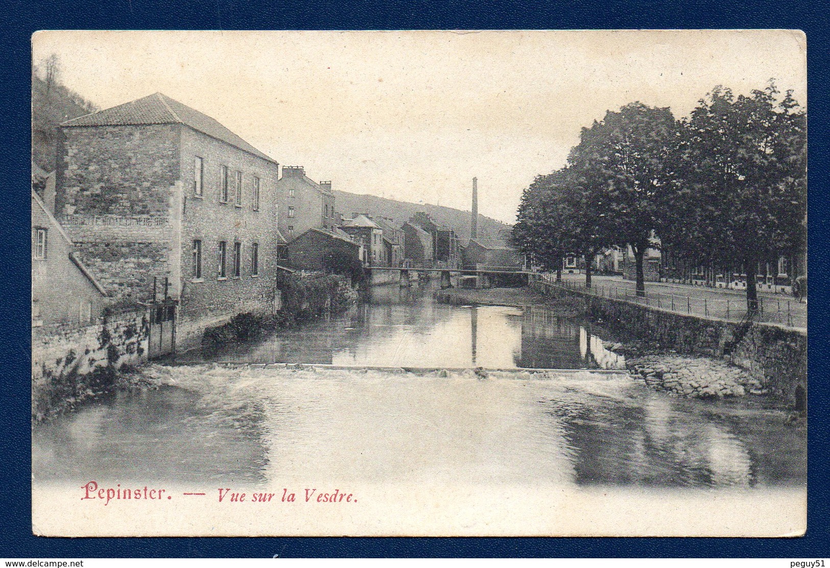 Pepinster. Vue Sur La Vesdre. Cheminée D'usine Textile. 1907 - Pepinster