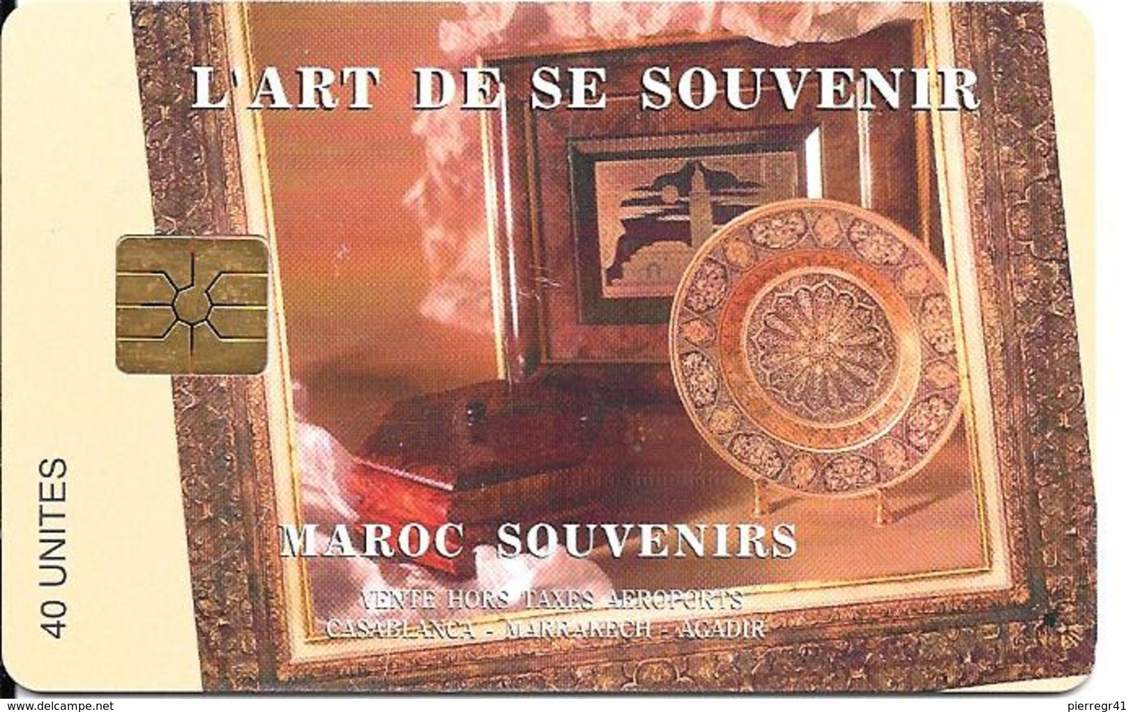 CARTE+PUCE-MAROC-AVE PHONE-40U-GEMB-ART DU SOUVENIRS-TBE - Maroc