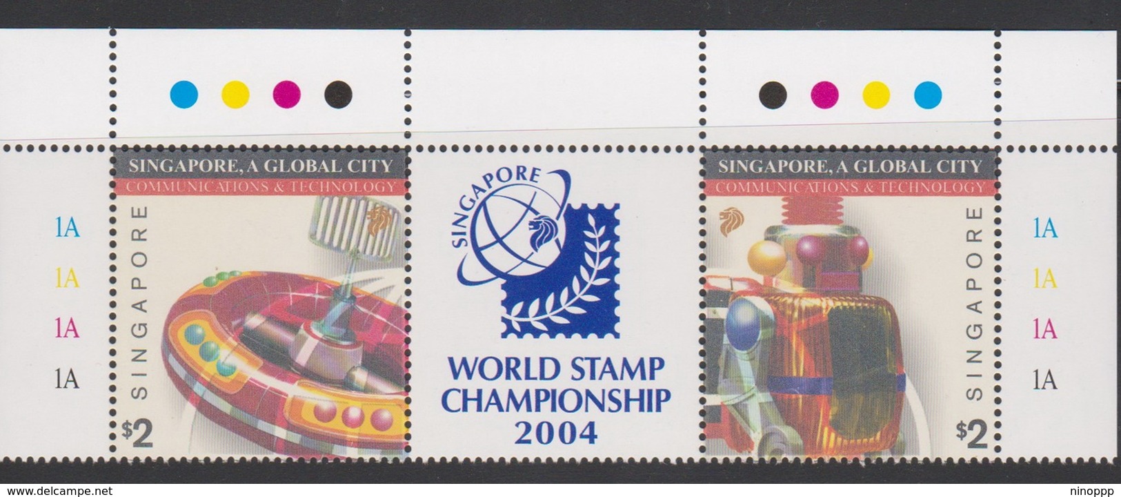 Singapore 1117-1118 2003 Singapore A Global City,Communication And Technology, Mint Never Hinged - Singapour (1959-...)