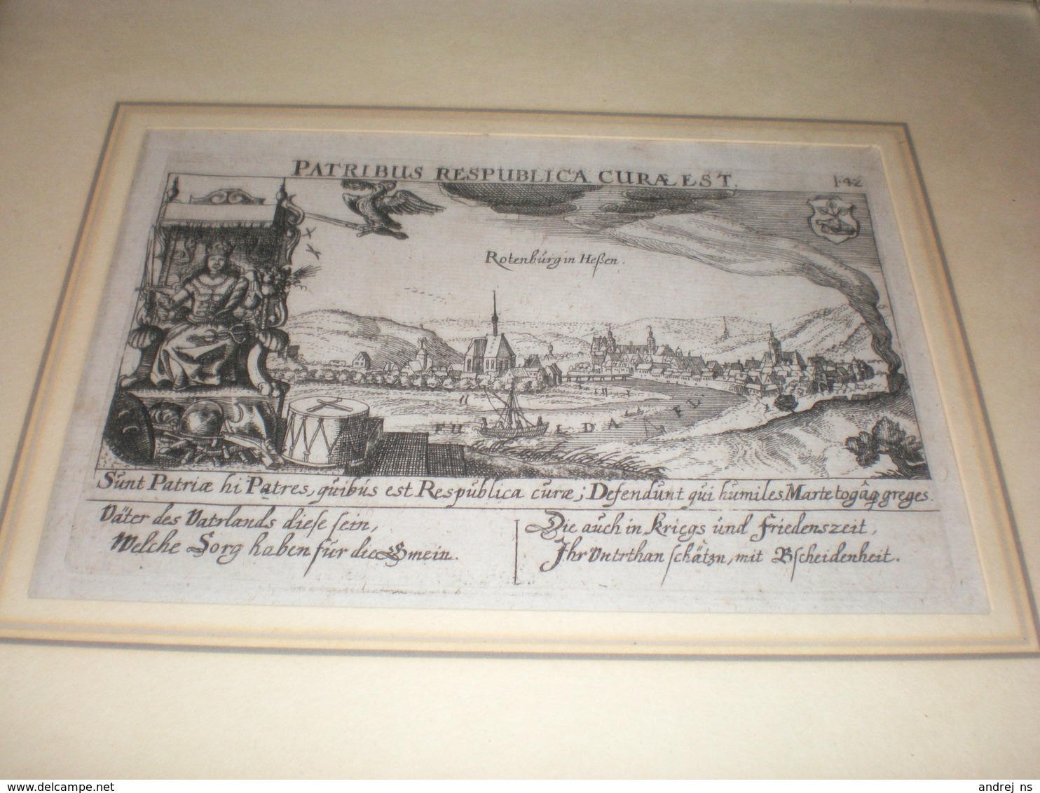 Engraving  Rotenburg In Hesen  Daniel Meisner Aus Komotau Bohmen 1585-1625 - Prenten & Gravure