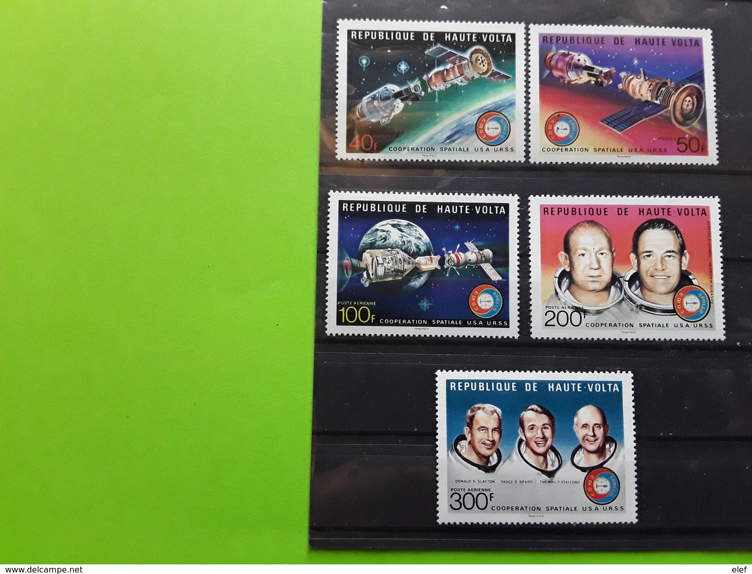 HAUTE VOLTA, Coopération Spatiale USA - URSS, Space Apollo Soyouz , 5 Timbres Neufs ** MNH , TTB - United States