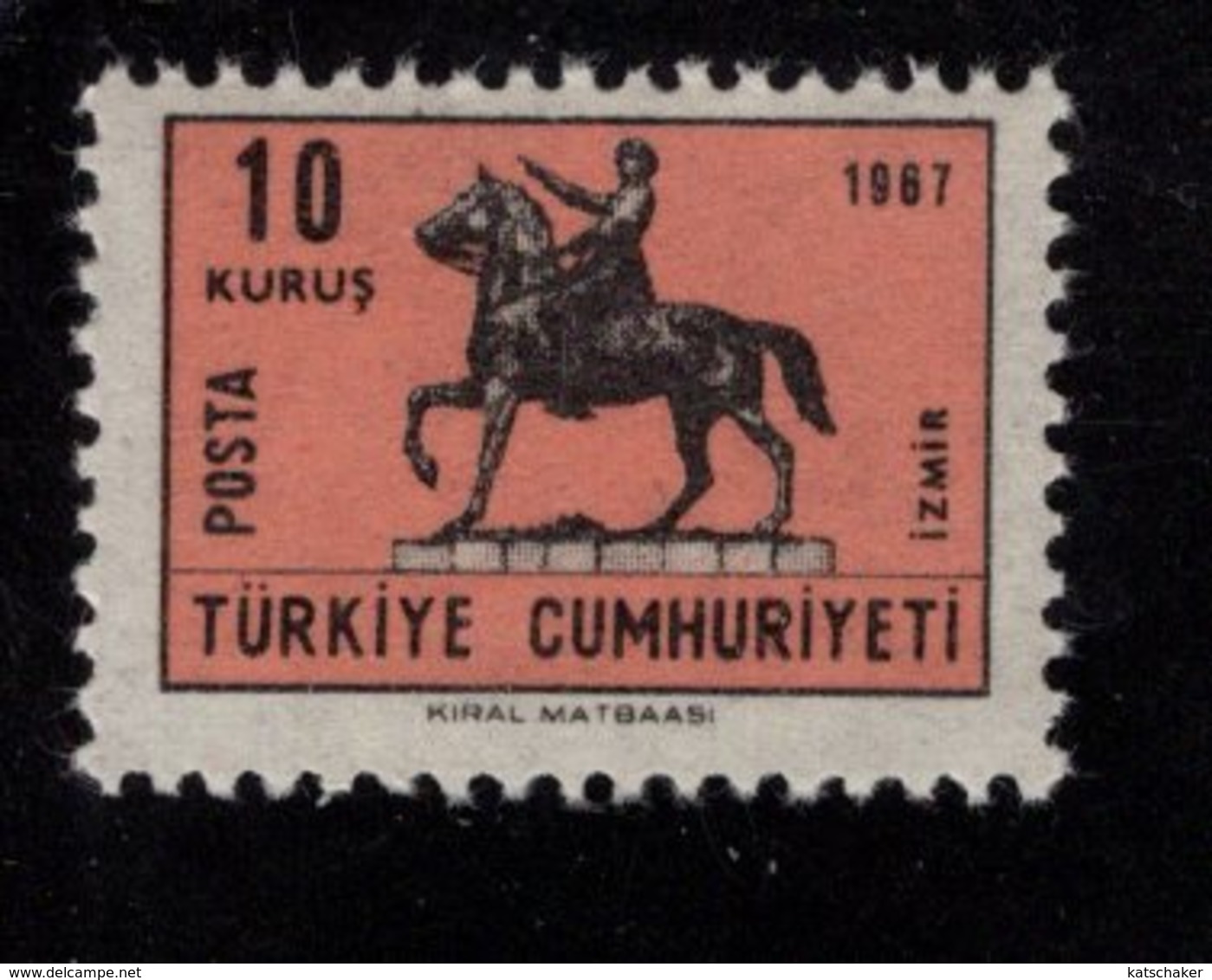 669087568 TURKEY 1967 POSTFRIS MINT NEVER HINGED POSTFRISCH EINWANDFREI SCOTT 1729A STATUE OF ATATURK - Nuevos