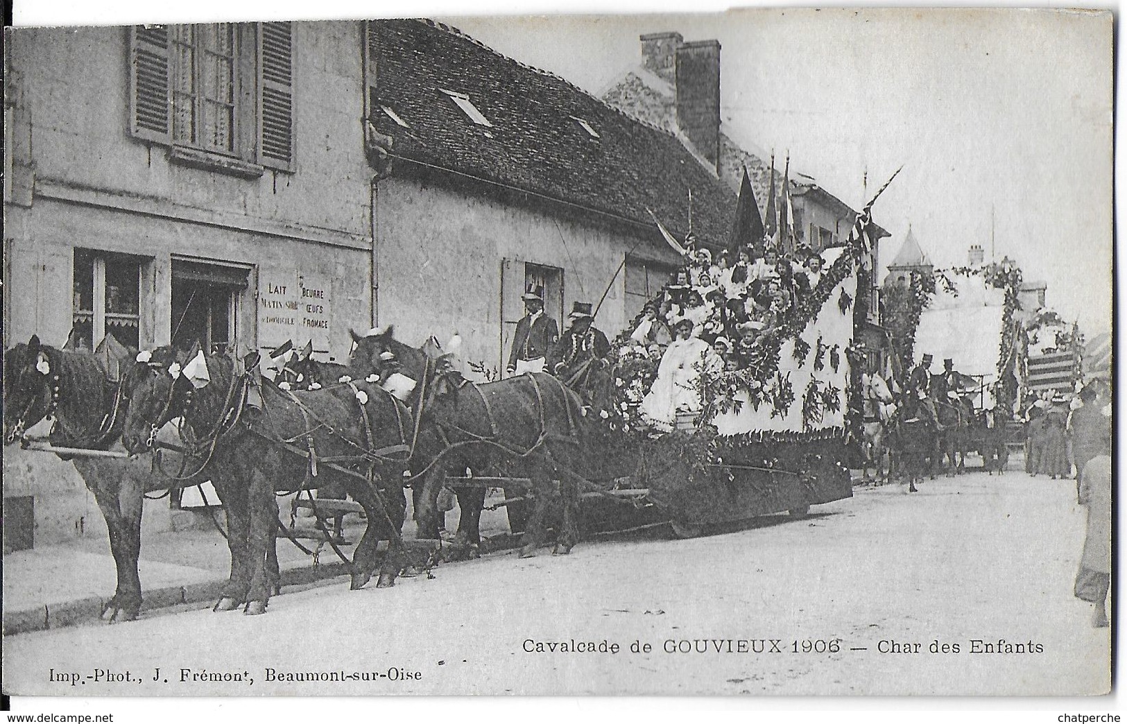 GOUVIEUX  60 OISE CAVALCADE DE GOUVIEUX 1906 CHAR DES ENFANTS  EDIT. FREMOND  JCT&DG - Gouvieux