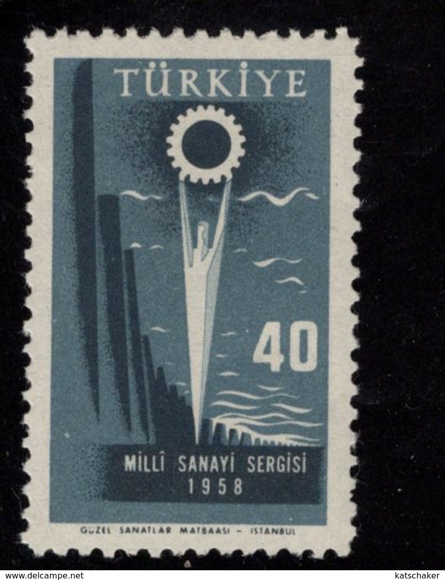 669102025 TURKEY 1958 POSTFRIS MINT NEVER HINGED POSTFRISCH EINWANDFREI SCOTT  1426 NATIONAL INDUSTRY EXHIBITION - Neufs