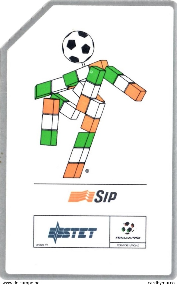 *ITALIA - SIP: ITALIA '90 - MASCOTTE "CIAO"* - Scheda Usata (variante NON CATALOGATA) - Errori & Varietà